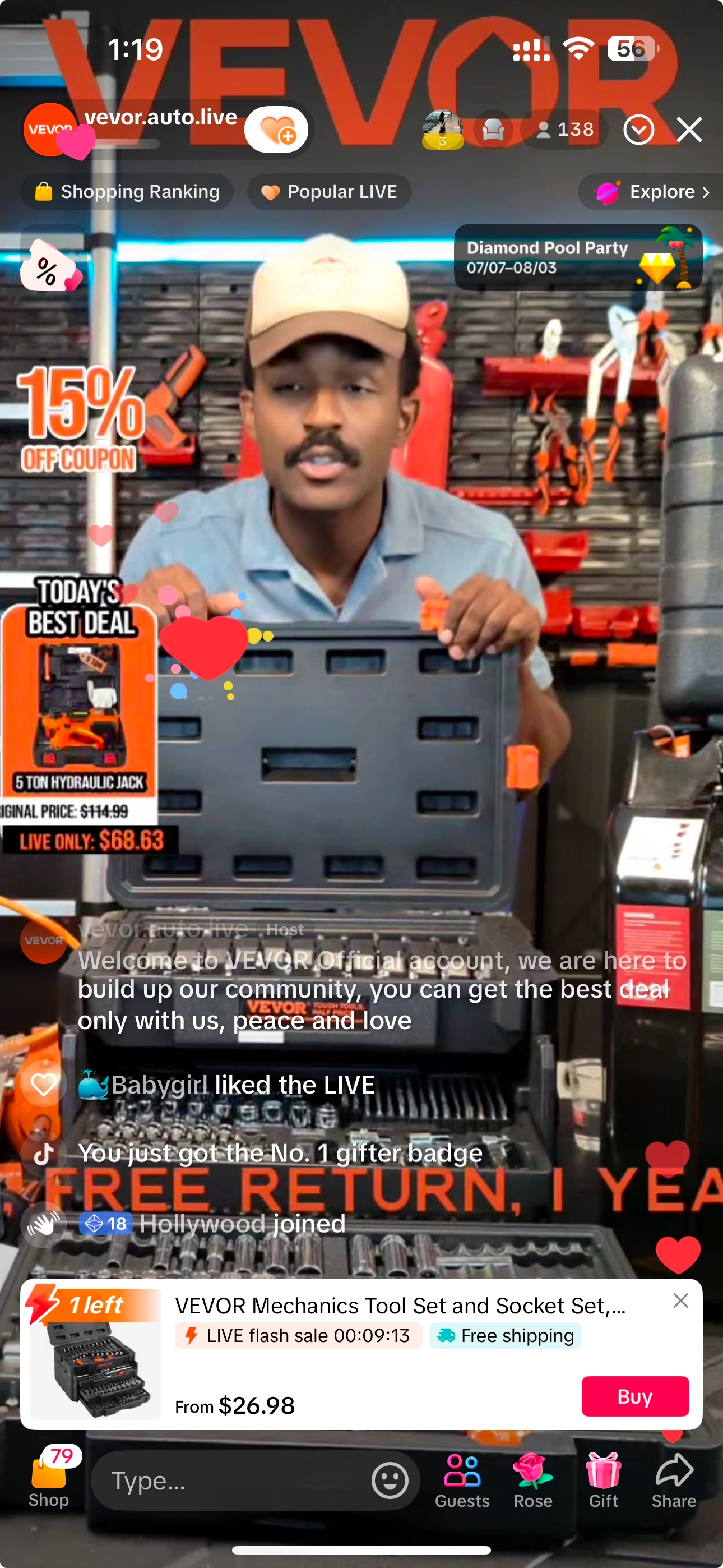 VEVOR Auto TikTok Shop live stream